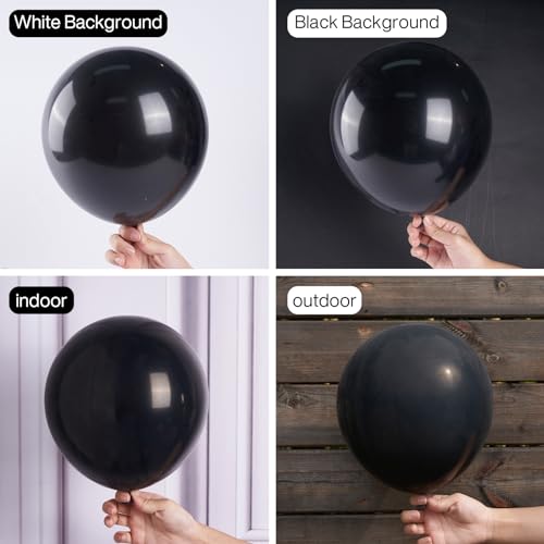 PartyWoo Black Balloons 50 pcs 12 Inch Latex Helium Matte Black Balloons for Baby Shower Birthday Graduation Casino Race Car Anniversary Retirement Pirate Gaming Theme Party Decorations Black-Y18 - Image 3