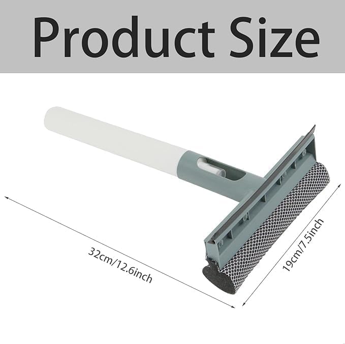 3 in 1 Glass Cleaner Tool with Spray Bottle, 3-in-1 Window Wiper Squeegee Brush, for Car, Home, Office, Shower, (Pack of 1)