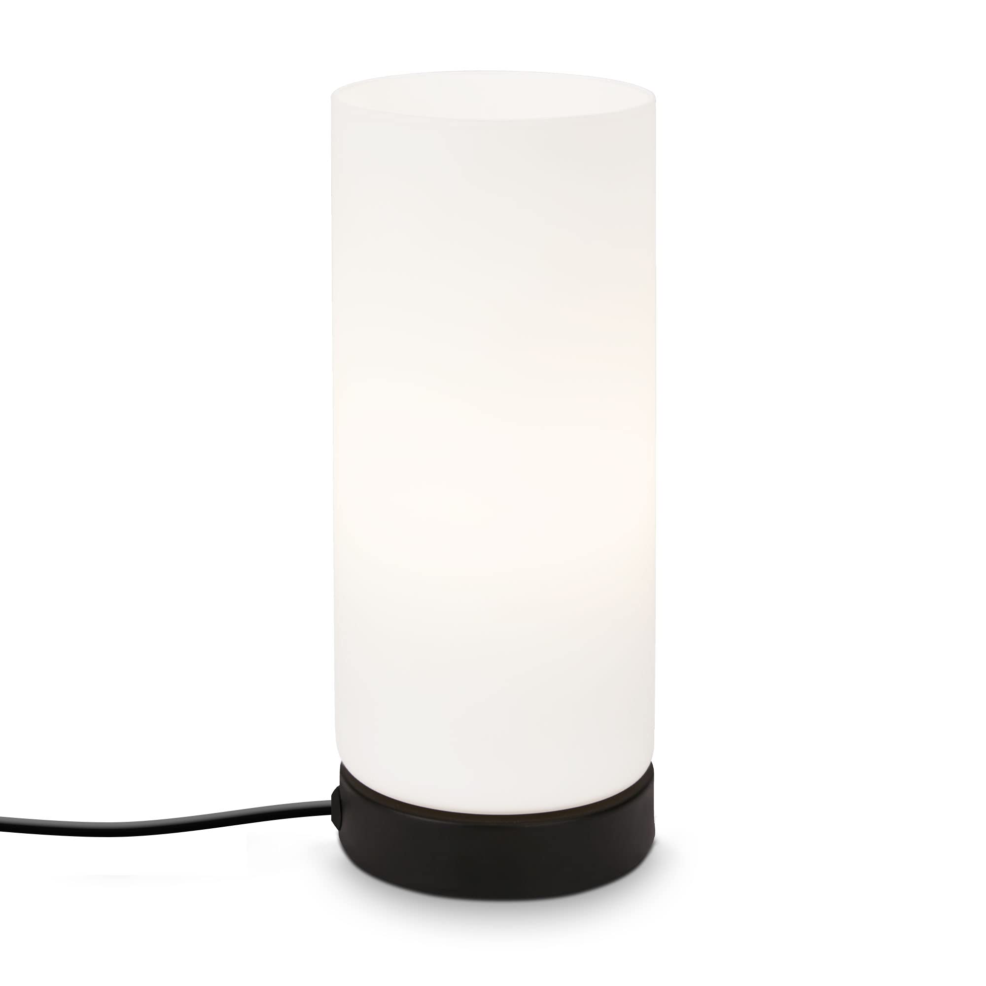 Briloner Leuchten - Tischleuchte, Tischlampe inkl. Kabelschalter, 1x E14, max. 25 Watt, Weiß-Schwarz, 100x250mm (DxH)