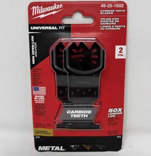 Milwaukee 1-3/8 in. W Carbide Open-Lok Metal Blade Extreme Metal 2 pk