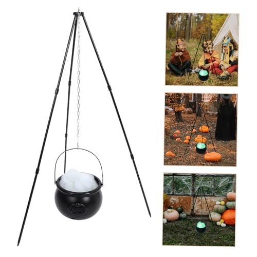 Chaudron de sorcière 78 cm sur trépied avec LED pour intérieur et extérieur