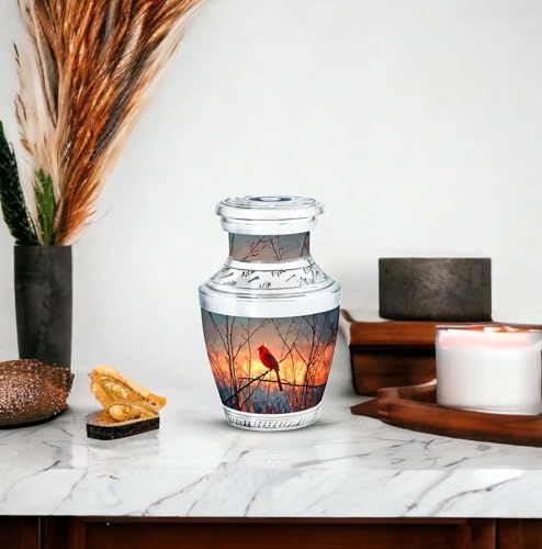 Image of Cardinal Bird Urn Burial Urn for Ashes for Men & Women 3 Inch 4 Qty | Decorative Urns Funeral Urns
