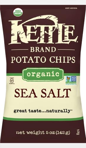 Image of Kettle Brand Potato Chips, Organic Sea Salt, 5 Ounce Bag