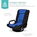 Best Choice Products Swivel Gaming Chair 360 Degree Multipurpose Floor Chair Rocker for TV, Reading, Playing Video Games w/Lumbar Support, Armrest Handles, Adjustable Foldable Backrest - Black/Blue