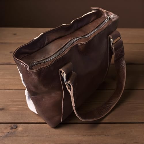 Bolso tote de cuero vintage marrón Ranch Junkie miniatura 7