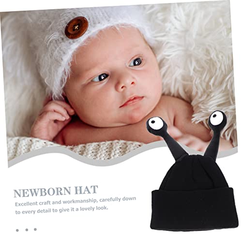 Funny Kids Knitted Beanie Hat for Boys and Girls Warm Winter Cap Antennae Comfortable Knit Hat for Toddlers Black2