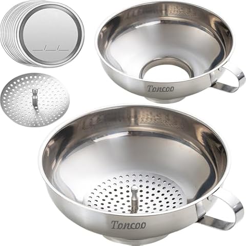 Canning Funnels for Filling Mason Jars, Mason Jar Funnel, Stainless Steel Canning Funnel Wide Mouth Funnel for Mason Jar, Clearance Canning Supplies, Aeropress Funnel, Metal Canning Funnel Cover