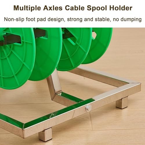 Carro de carrete de alambre portátil con ruedas de acero inoxidable resistente para cables 7