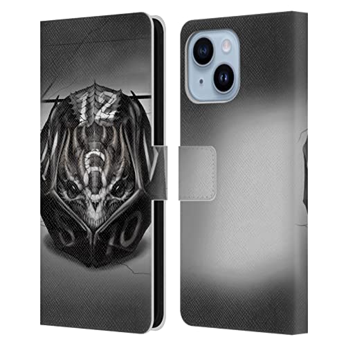 Étui cuir iPhone 14 Plus à fermeture magnétique et imprimé dés de jeu Stanley Morrison