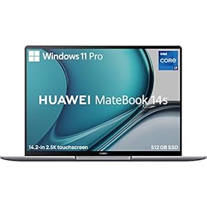 HUAWEI MateBook 14s |14.2" 2.5K 90Hz Touch Display | Core i7-11370H | 16GB RAM | 512GB SSD | Windows 10 | QWERTZ | Grau | Schlankes Metallgehäuse | Fingerabdrucksensor | TÜV Rheinland Low Blue Light