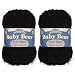 JubileeYarn 100g Soft Touch Fuzzy Fur Yarn, Pitch Black 2 Skeins