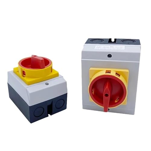 AUOQKQUT 40A Isolator Disconnect Switch YMD11-40D Padlock ON-OFF 3P With Box Enclosure IP65