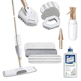 Quick Shine Ultimate Gold Spray Mop Kit | All-in-One 11 Pc Kit w/ Interchangeable Attachments | Floor Cleaner Included | No Batteries Needed | Pro Cleaning System for All Floor Types | 2-in-1 Mop
