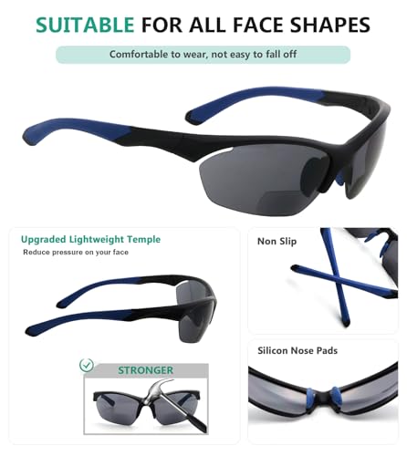 Eyekepper TR90 Frame Bifocal Sports Sunglasses Baseball Running Fishing Driving Golf Softball Hiking Sunshine Readers4