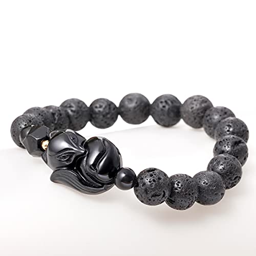 Lava Rock Howlite Obsidian Fox Bracelet for Women Men Lucky Gifts Essential Oil Diffuse Yoga Meditation Elastic Friendship Bracelets3