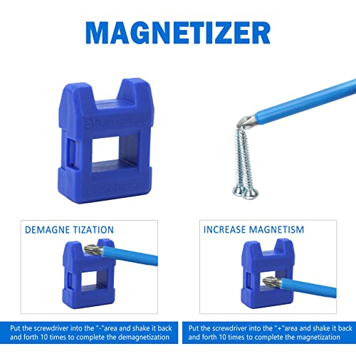 Aleric Magnetic Anti-Slip Drill Bit - Ph2 Bits Set,Anti Slip Screw Extractor And Magnetic Screwdriver Bit Set,S2 Alloy Steel Magnetic Screw Bits Hand Tools 7Pcs,Electric Cross Single Double Head Bits #TOP6