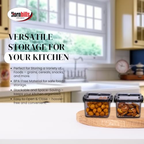 Image of HORNBILLS Seal & Lock Airtight Food Storage Containers Set - 700ml (Pack of 4) | Kitchen Organizing Accessories | Leakproof, BPA Free & Food Grade Material Plastic Boxes For Kitchen & Fridge Organizer