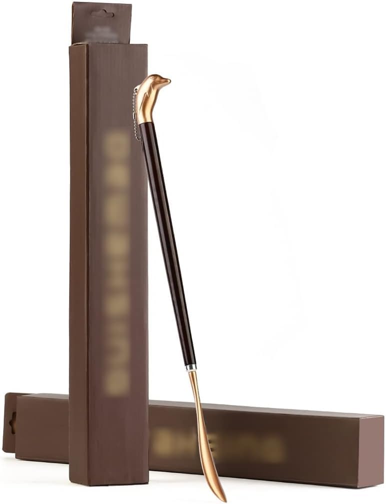 Cucchiaio for scarpe da uomo Calzascarpe extra lungo con manico a(Gold)