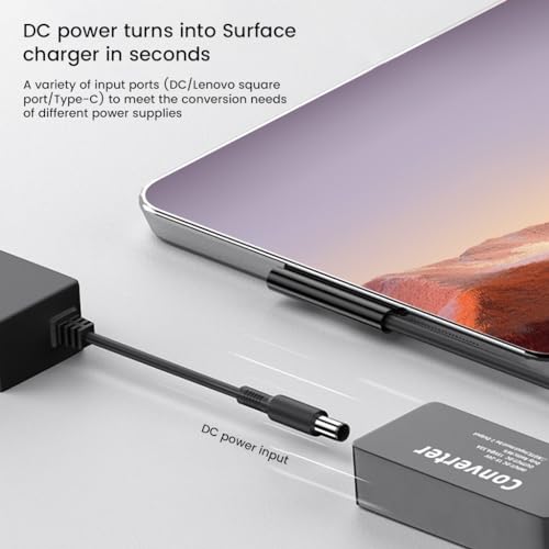 Image of Concept Kart 65W Type C Female to Surface Pro Charging Converter Cable, Magnetic Adsorption Interface Portable Adapter Compatible with Surface Pro 3 /4 /5 /6 /7 /8 /9, Book 1 /2, Go 1 /2 /3