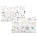 TILLYOU Toddler Travel Pillowcases Set of 2, 14x20- Fits Pillows Sized 12x16, 13x18 or 14x19, 100% Silky Soft Microfiber, Envelope Closure Machine Washable Kids Pillow Cases Numbers & Letters
