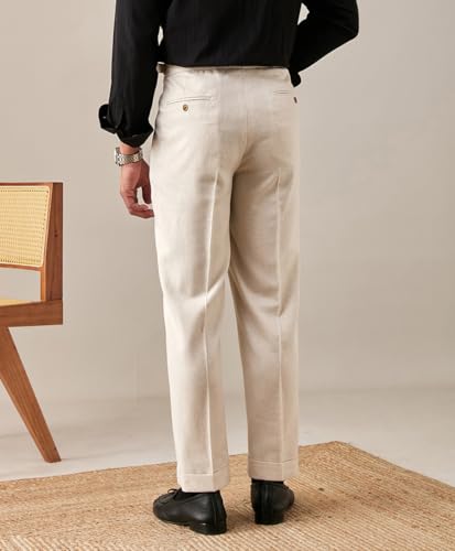 Ceehuteey Men's Casual Pants Linen High Waisted Comfortable Lightweight Summer Trousers2