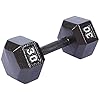 Amazon Basics Cast Iron Hex Dumbbell Weight, 11.3 x 5 x 4.3 Inches, 25 Pounds, Black