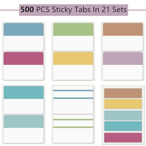 Image of ELII 500 PCS Sticky Index Tabs 2 Inch Book Tabs,Clear Sticky Notes | Pages Notebooks File Tabs, Self Adhesive,Safety Material, Smooth Writing,Transparent,Waterproof,Repositionable,Reading