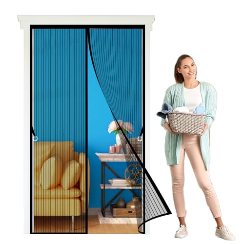 Zanzariere Magnetiche per Porte Finestre su Misura 102 x 214 cm Anti Zanzare Insetti Zanzariera Anti Insetti per Porta Finestra Balcone Soggiorno, Nero