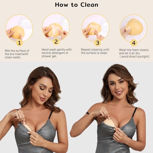 Image of DEPOVOR Ultra Boost Inserts Double-Sided Adhesive Pads Sticky Bikini Padding Inserts for Sports Bra Swimsuit