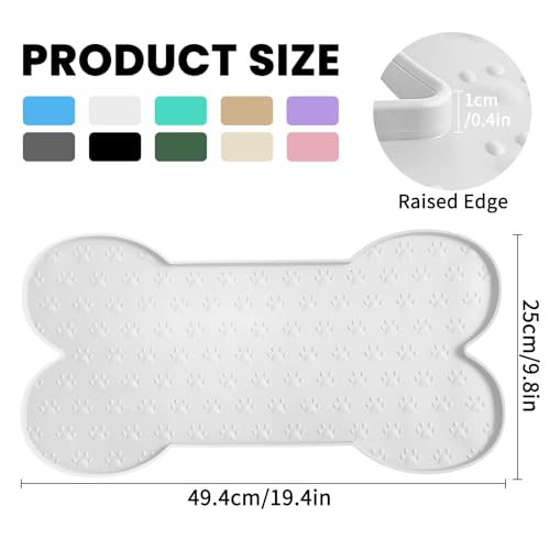 Dog-Food-Mat-Anti-Slip-Silicone-Dog-Bowl-Mat-Thicker-Pet-Placemat-Waterproof-Cat-Feeder-Pad-with-Raised-Edge-Puppy-Kitten-Feeding-Mats-Suitable-Small-Medium-Sized-Dogs-Cats-Eating-Tray Dog Food Mat Anti Slip Silicone Dog Bowl Mat Thicker Pet Placemat Waterproof Cat Feeder Pad with Raised Edge Puppy Kitten Feeding Mats Suitable Small Medium Sized Dogs Cats Eating Tray