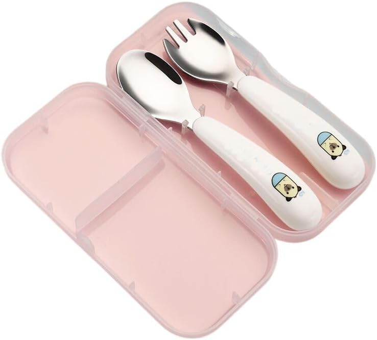 304不锈钢勺套装学吃饭训练勺子 Stainless Steel Long handled soup spoons，Spoons,Meal spoon 子餐具碗勺 Household Cleaning，Kitchen Storage Essentials