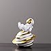ZNQPLF Figurines Miniatures Astronaute Résine Artisanat Jardin Fée Bureau Décoration Articles D'ameublement Accessoires De Salle (Color : Gold 16x13cm)