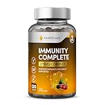Immune System Booster & Vitality Support – 120 Tablets – High Strength Vitamin C, Zinc, Vitamin D3 & Elderberry – 2 Month Supply – Daily Immunity & Energy Multivitamin – Vegan Friendly