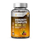 Immune System Booster & Vitality Support – 120 Tablets – High Strength Vitamin C, Zinc, Vitamin D3 & Elderberry – 2 Month Supply – Daily Immunity & Energy Multivitamin – Vegan Friendly