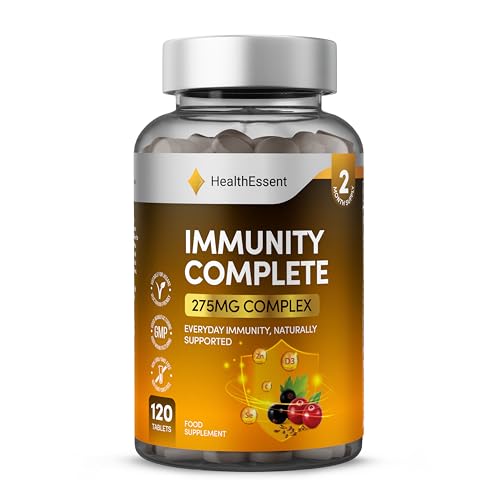 Immune System Booster & Vitality Support – 120 Tablets – High Strength Vitamin C, Zinc, Vitamin D3 & Elderberry – 2 Month Supply – Daily Immunity & Energy Multivitamin – Vegan Friendly