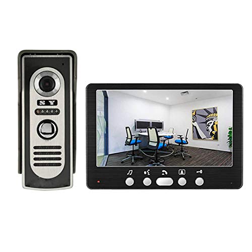 N-B Sonnette vidéo 7" haute définition en métal avec écran LCD étanche vision nocturne