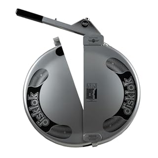 Disklok Gold Security Edition Combo Pack Car Steering Wheel Cover Anti-Angle Grinder Anti-Theft Lock Police Approved Inc. Bag & Cover… (Silver, Medium 39cm - 44cm)