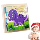 Rompecabezas de Cubo 3D | Juego de Aprendizaje - Rompecabezas de Cubo para niños en Edad Preescolar, 6 Rompecabezas en 1 (16 Piezas), Juguete Educativo Interactivo con Bandeja de Almacenamiento
