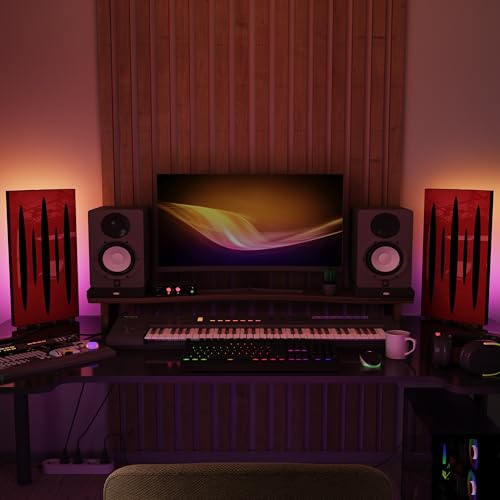 �X���������p�l�� PULSAR-mini 2�Z�b�g | ���o�C���f�X�N�g�b�vLED�X�^���h (RGB���C�g�t��) �t�� | �X�^�W�I�E�Q�[�����[���p | �z���E�g�U | �T�C�Y: 25x50cm | �F: ���b�h�v���X�`�b�N