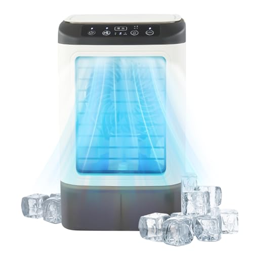Ventilador de aire acondicionado portátil - Humidificador de escritorio USB | Enfriamiento ajustable de 3 velocidades, aire acondicionado personal compacto, ideal para vehículos recreativos, viajes, t