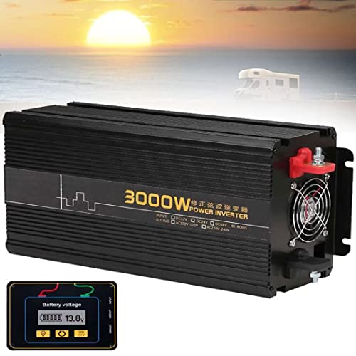 Onduleur sinusoïdal pur 3000w avec double prise AC et port USB de charge pour batterie 24V 220V