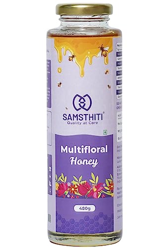 Image of SAMSTHITI Multifloral Honey Organic Original Honey Best For Healthy & Tasty | Pack of 1 | 480gram
