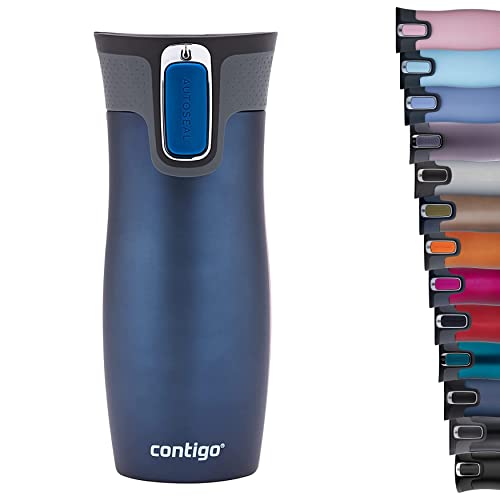 Comparison: Best Coffee Thermal Mug 11 Contigo West Loop Autoseal Travel Mug, Stainless Steel Thermal Mug, Vacuum Flask, Leakproof Tumbler, Coffee Mug with BPA Easy-Clean Lid, 470 ml, Monaco