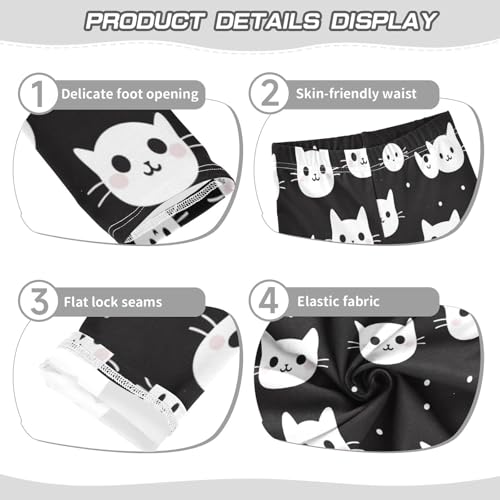 Toddler Girls Leggings Printed Yoga Pants Leggings White Cat Head for Kids3
