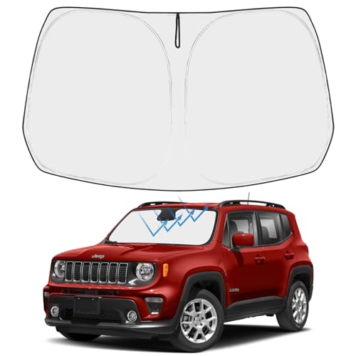 Image of Proadsy Custom Fit Jeep Compass 2017-2024 2025 2026 Windshield Sun Shade 4-Layer Foldable Front Sunshade Protector Sun Visor Blocks UV Rays Keep Car Cooler