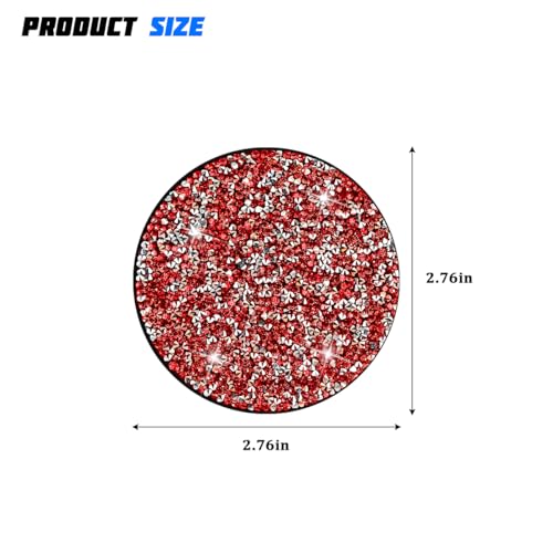 Posavasos para auto SWPHRT 4 piezas 2.75 pulg rojo plateado miniatura 2