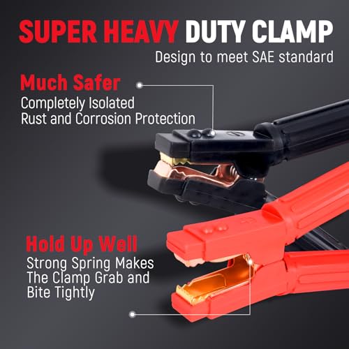Image of TOPDC 0 Gauge 30 Feet Jumper Cables with Quick Connect Plug for Car, SUV and Trucks Battery, Heavy Duty Automotive Booster Cables for Jump Starting Dead or Weak Batteries with Carry Bag