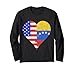 Americano Venezuelano Bandiera Cuore Maglia a Manica