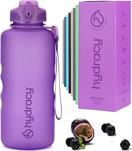 Hydracy Water Bottle with Time Marker - 500 ml 17 Oz BPA Free Water Bottle - Leak Proof & No Sweat Gym Bottle with Fruit Infuser Strainer - Ideal for Fitness or Sports & Outdoors Moonlight Green