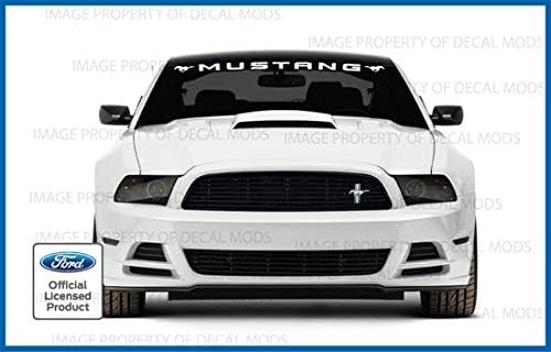 Miniatura 3 de Decal Mods Cartel para parabrisas delantero compatible con Ford Mustang (2010-2014), calcomanía gráfica V6 Pony, PMP (rojo) - CR